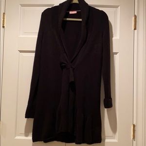Lilly Pulitizer black cashmere duster sweater sml